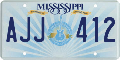 MS license plate AJJ412