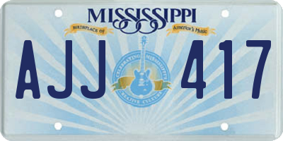MS license plate AJJ417