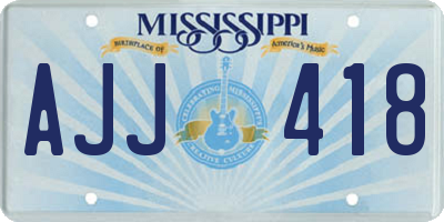 MS license plate AJJ418