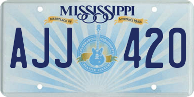 MS license plate AJJ420