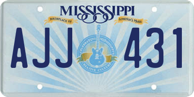 MS license plate AJJ431