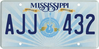 MS license plate AJJ432
