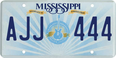 MS license plate AJJ444