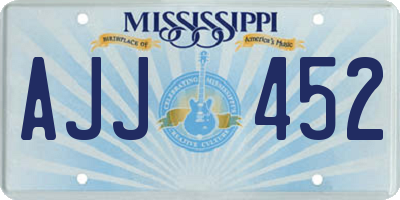 MS license plate AJJ452