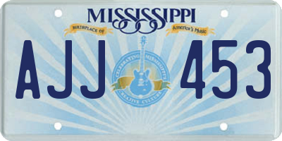 MS license plate AJJ453