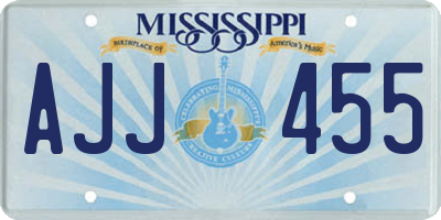 MS license plate AJJ455