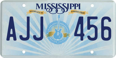 MS license plate AJJ456