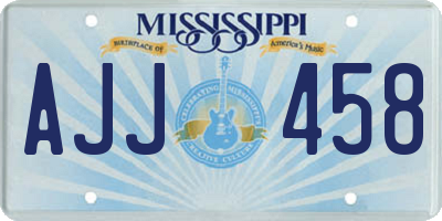 MS license plate AJJ458