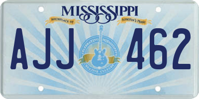 MS license plate AJJ462