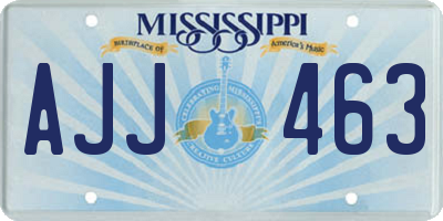 MS license plate AJJ463
