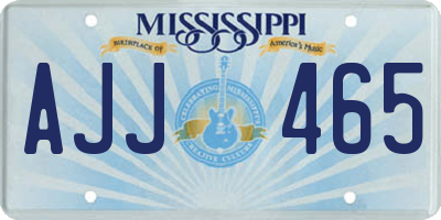 MS license plate AJJ465