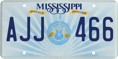 MS license plate AJJ466