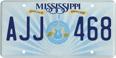 MS license plate AJJ468