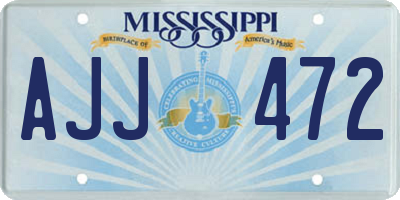 MS license plate AJJ472