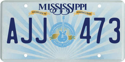 MS license plate AJJ473