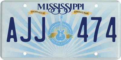 MS license plate AJJ474