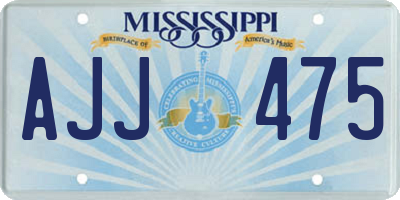 MS license plate AJJ475