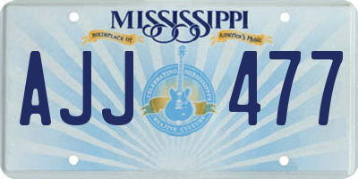 MS license plate AJJ477