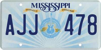 MS license plate AJJ478