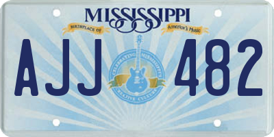 MS license plate AJJ482