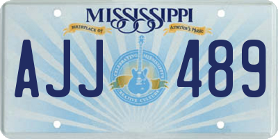 MS license plate AJJ489