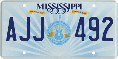 MS license plate AJJ492