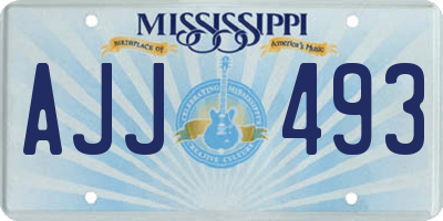 MS license plate AJJ493