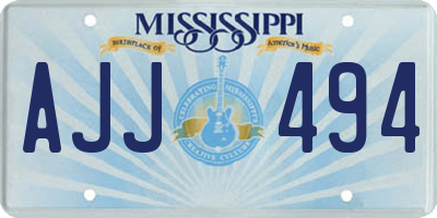 MS license plate AJJ494