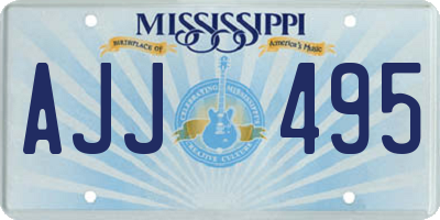 MS license plate AJJ495