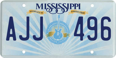 MS license plate AJJ496