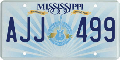 MS license plate AJJ499