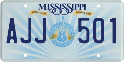 MS license plate AJJ501