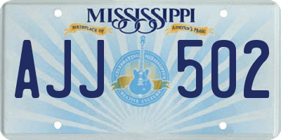 MS license plate AJJ502