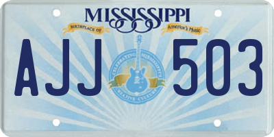 MS license plate AJJ503