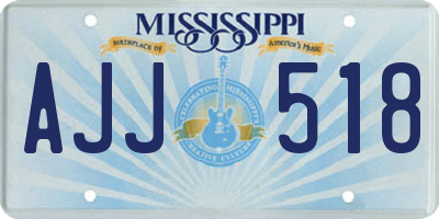 MS license plate AJJ518