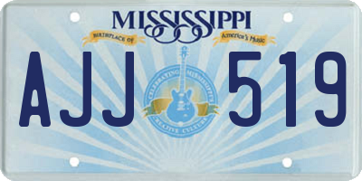 MS license plate AJJ519