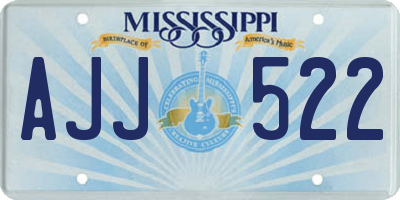 MS license plate AJJ522