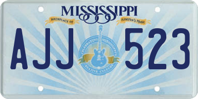MS license plate AJJ523