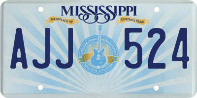 MS license plate AJJ524