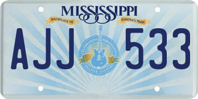 MS license plate AJJ533
