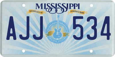 MS license plate AJJ534