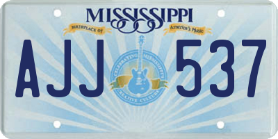 MS license plate AJJ537