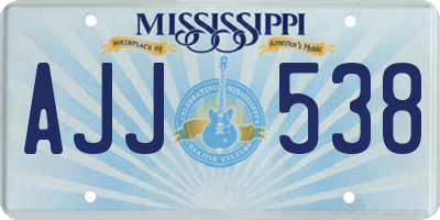 MS license plate AJJ538