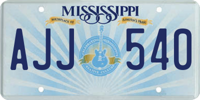 MS license plate AJJ540