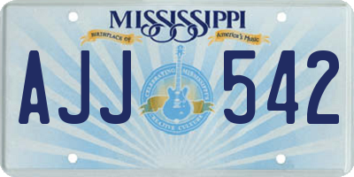 MS license plate AJJ542