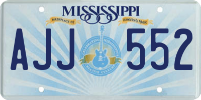 MS license plate AJJ552
