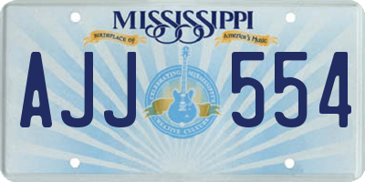 MS license plate AJJ554