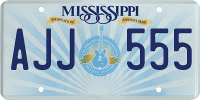 MS license plate AJJ555