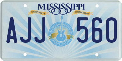 MS license plate AJJ560