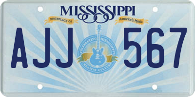 MS license plate AJJ567
